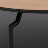 Wooden Coffee Table Round With Under Shelf - Goldington