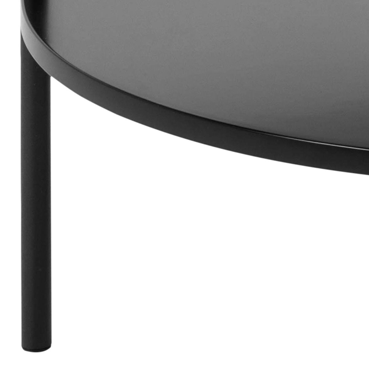 Wooden Coffee Table Round With Under Shelf - Goldington