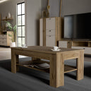 Wooden Coffee Table With Shelf Rectangular - Grafton