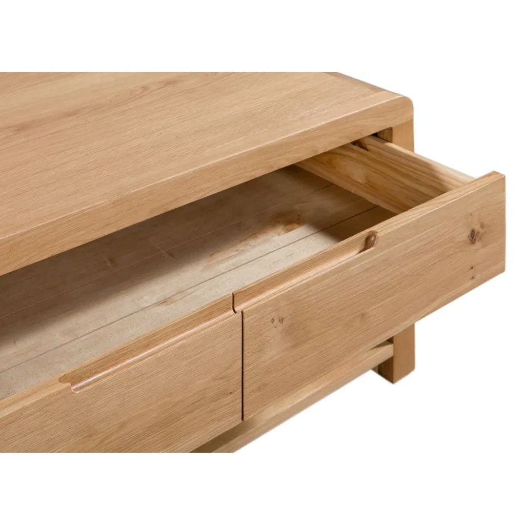 Wooden Coffee Table With 1 Drawer - Curve