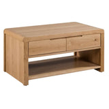 Wooden Coffee Table With 1 Drawer - Curve