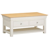 Wooden Coffee Table With 2 Drawers - Bordeaux