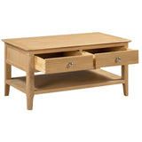 Wooden Coffee Table With 2 Drawers - Cotswold