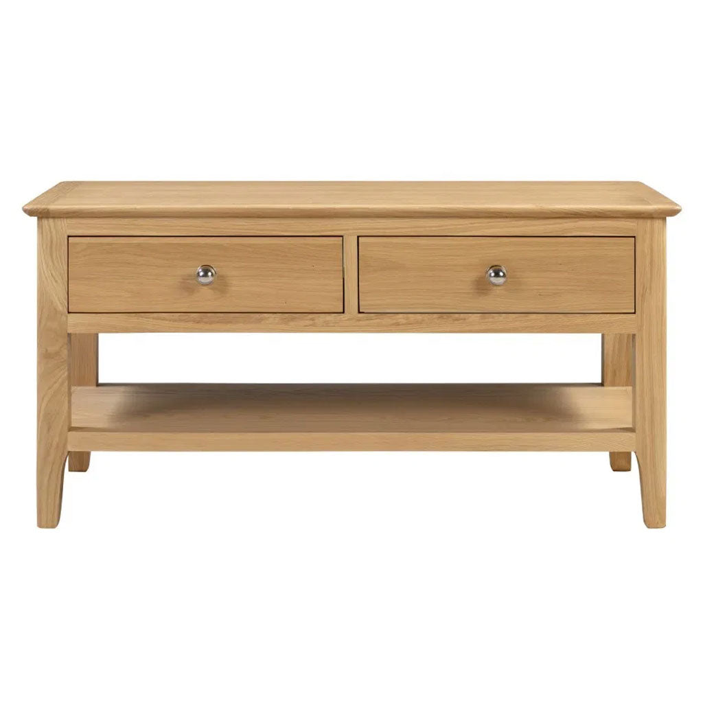 Wooden Coffee Table With 2 Drawers - Cotswold