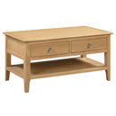 Wooden Coffee Table With 2 Drawers - Cotswold