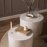 Wooden Coffee Tables in Set Of 2 Round - Dice