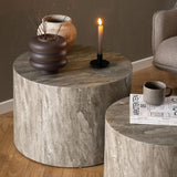 Wooden Coffee Tables in Set Of 2 Round - Dice