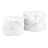 Wooden Coffee Tables in Set Of 2 Round - Dice