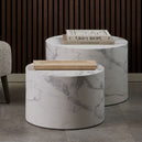 Wooden Coffee Tables in Set Of 2 Round - Dice