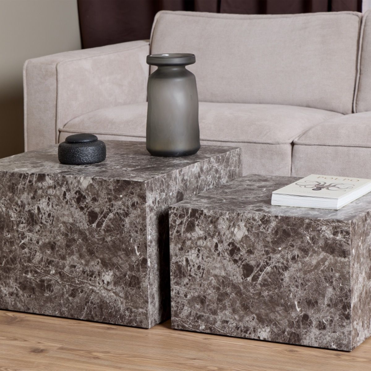 Wooden Coffee Tables in Set Of 2 Square - Dice