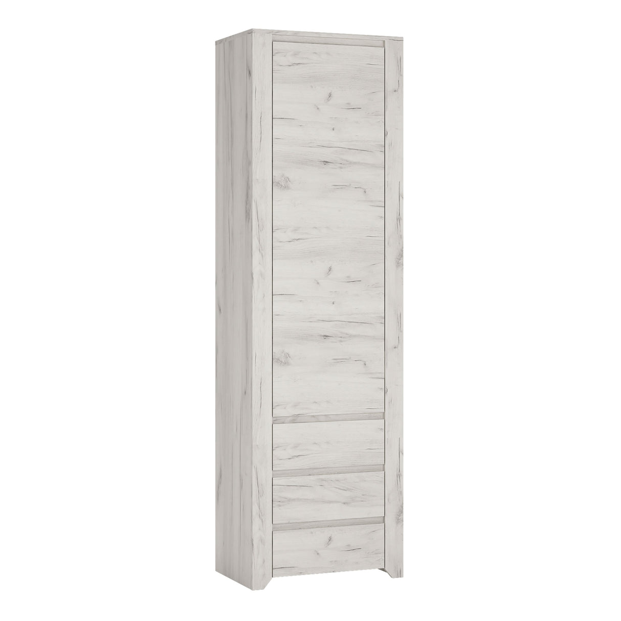 Wooden Cupboard Tall And Narrow With 1 Door 3 Drawers - Angel
