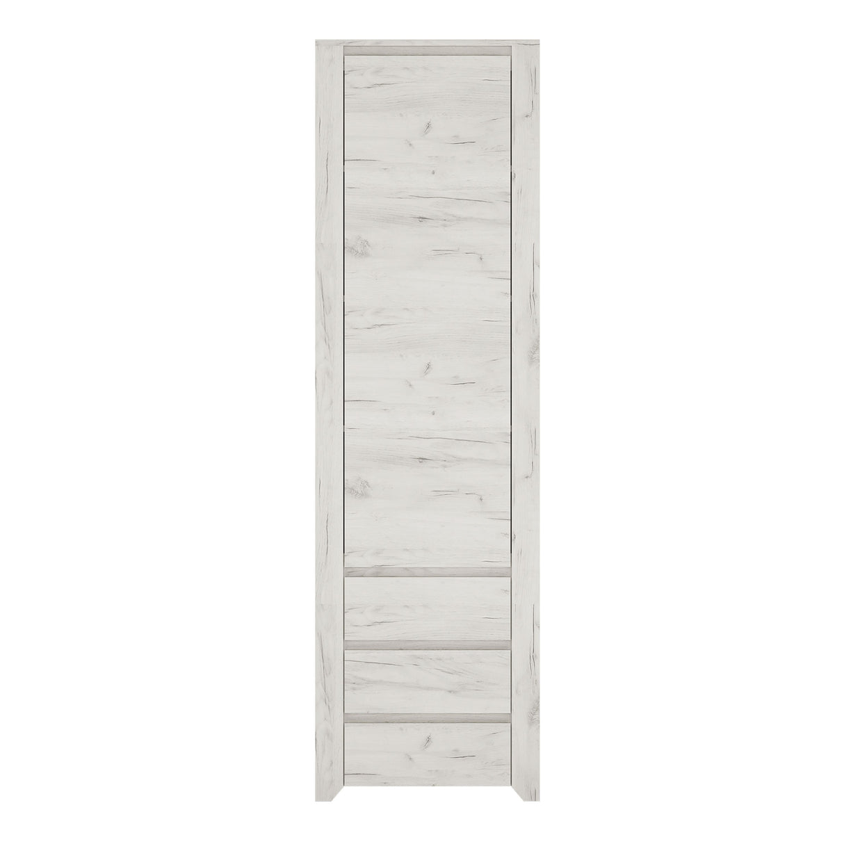 Wooden Cupboard Tall And Narrow With 1 Door 3 Drawers - Angel