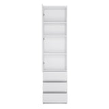 Wooden Cupboard Tall And Narrow With 1 Door And 3 Drawers - Fribo