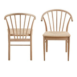 Wooden Dining Chairs With Armrest in Set Of 2 - Cassandra