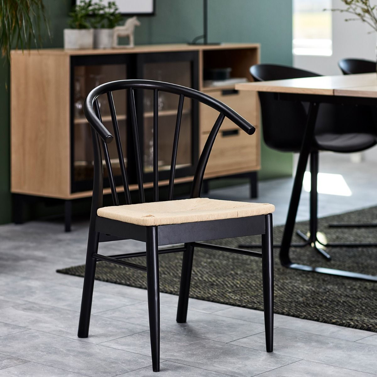 Wooden Dining Chairs With Armrest in Set Of 2 - Cassandra