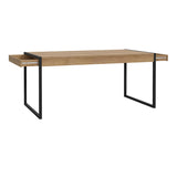 Wooden Dining Table for 4 to 6 People With 2 Drawers Rectangular - Duncan