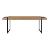 Wooden Dining Table for 4 to 6 People With 2 Drawers Rectangular - Duncan