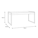 Wooden Dining Table for 4 to 6 People With 2 Drawers Rectangular - Duncan