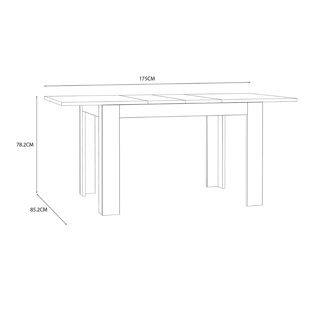 Wooden Dining Table for 4 to 6 People Extending Rectangular - Grafton