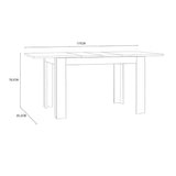 Wooden Dining Table for 4 to 6 People Extending Rectangular - Grafton