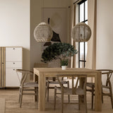 Wooden Dining Table for 4 to 6 People Extending Rectangular - Grafton