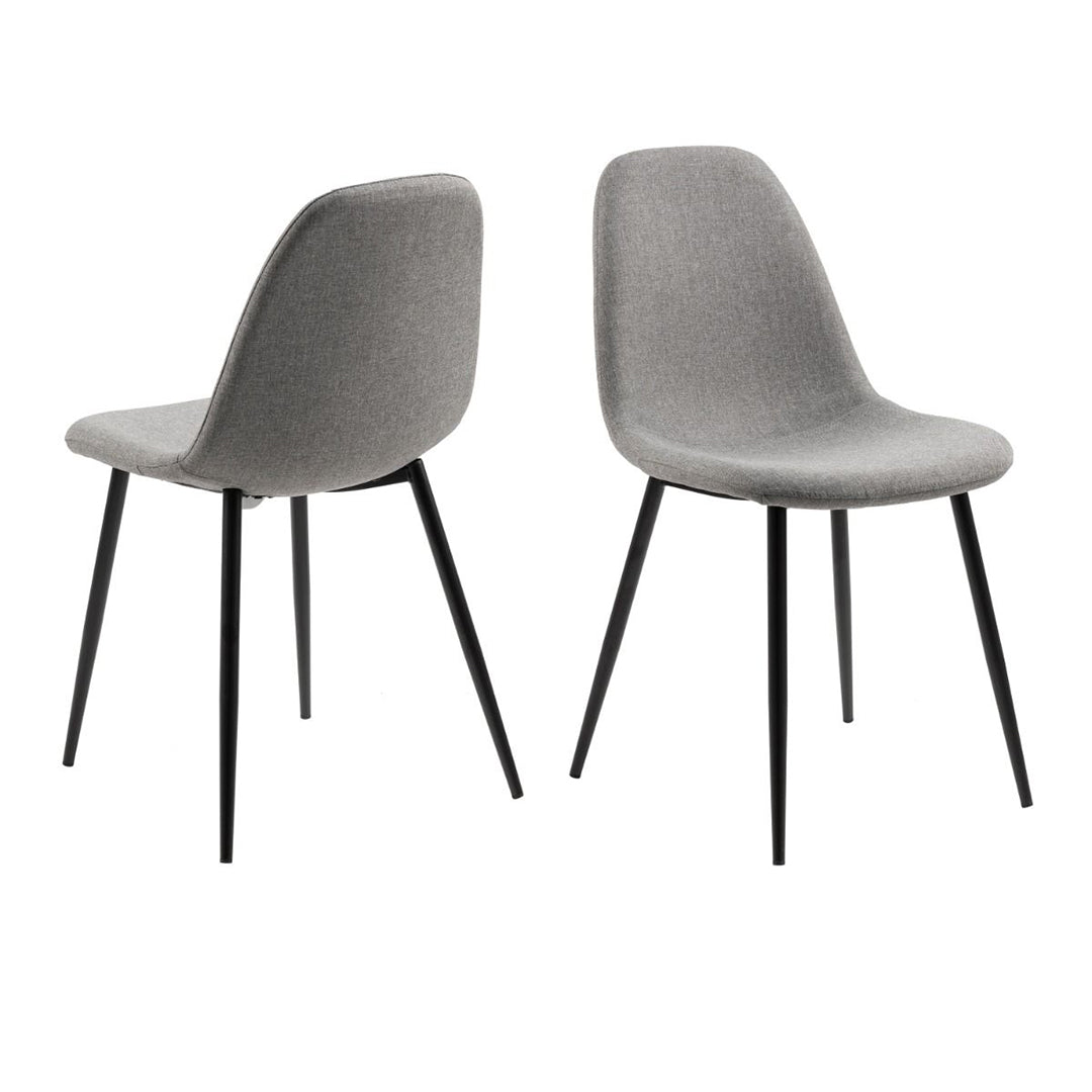 Wooden Dining Table With 4 Wilma Light Grey Dining Chairs - Cenny