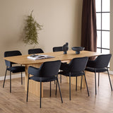 Wooden Dining Table for 6 People 220cm Wide Rectangular - Christo