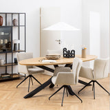 Wooden Dining Table for 8 People 220cm Wide Oval - Heaven