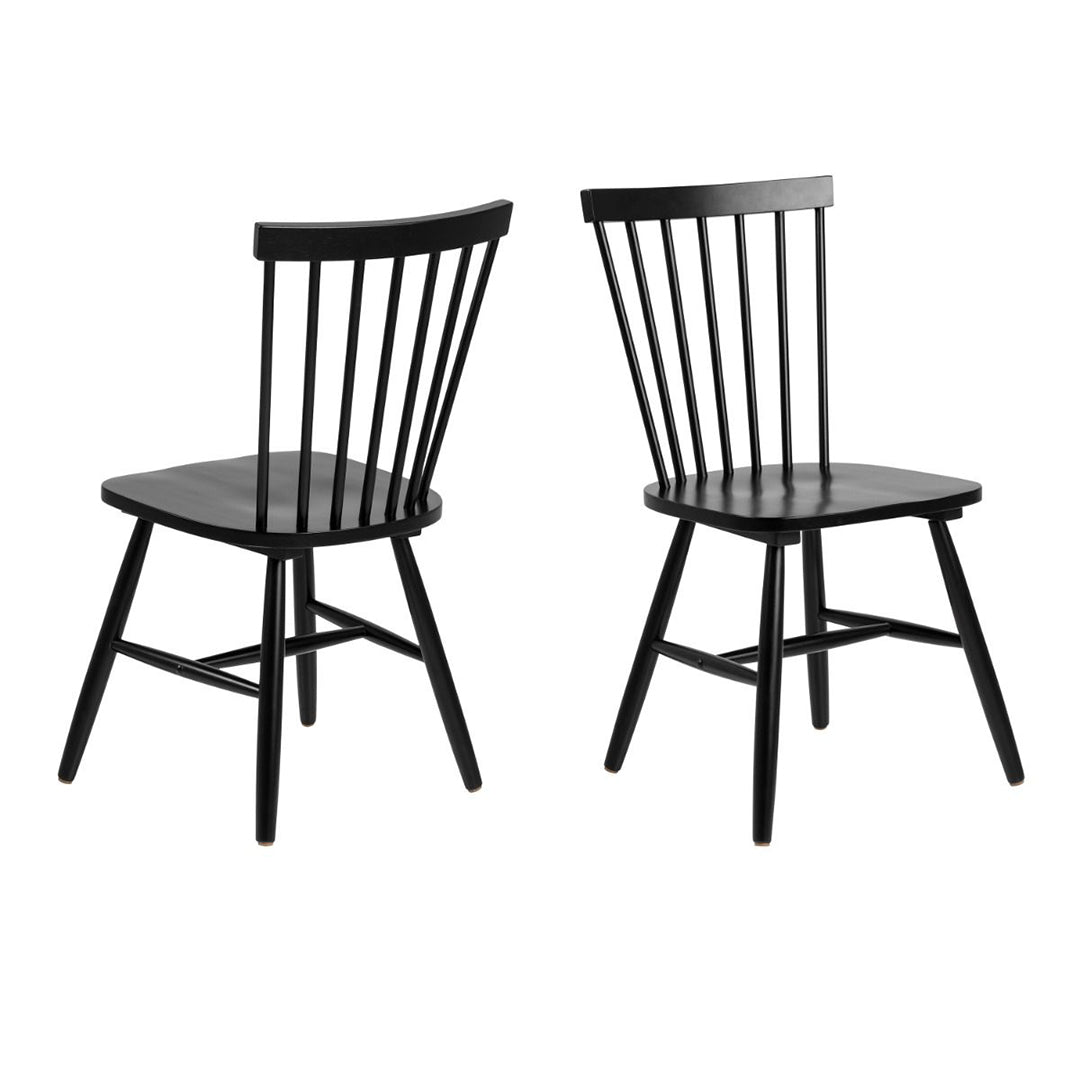 Wooden Dining Table Extending With 4 Riano Black Dining Chairs - Kenley