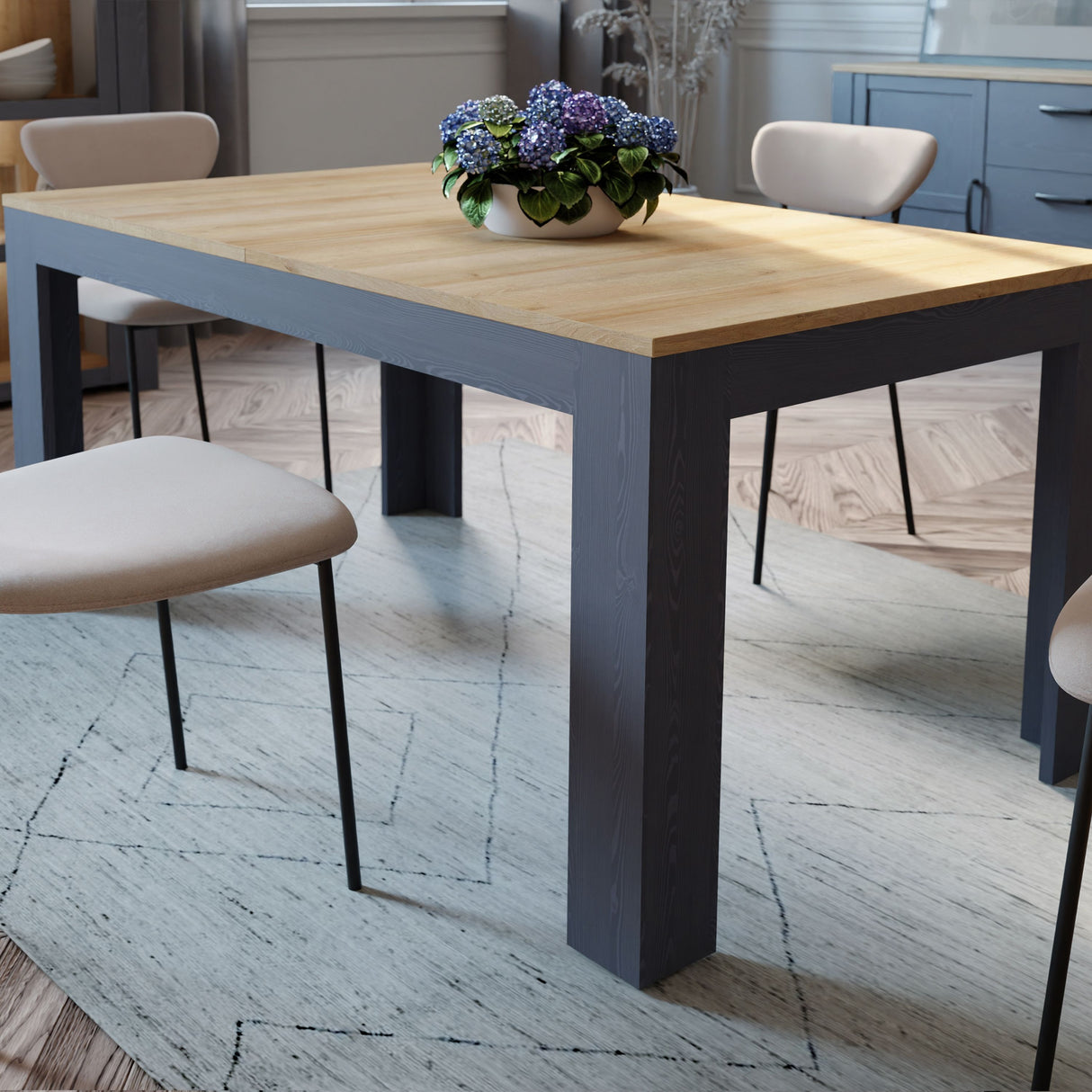 Wooden Dining Table for 4 to 6 People Extending Rectangular - Bohol