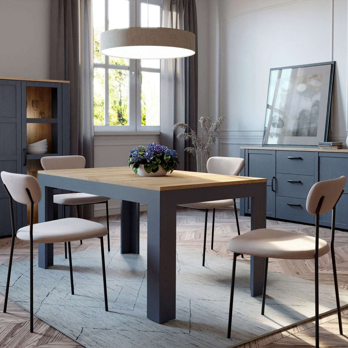 Wooden Dining Table for 4 to 6 People Extending Rectangular - Bohol