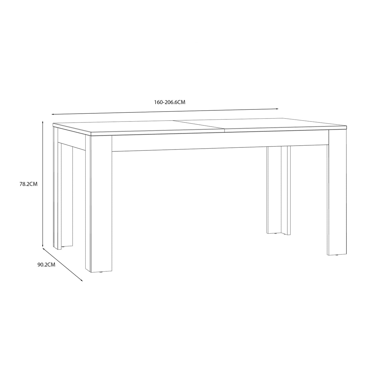 Wooden Dining Table for 4 to 6 People Extending Rectangular - Bohol