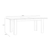 Wooden Dining Table for 4 to 6 People Extending Rectangular - Bohol