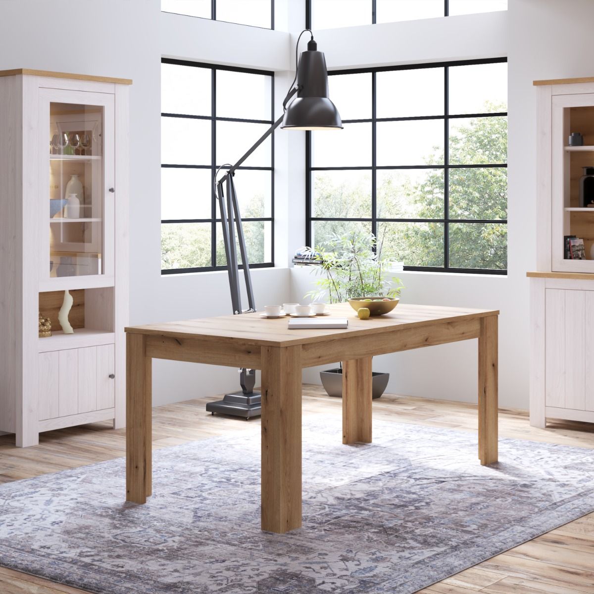 Wooden Dining Table for 4 to 6 People Extending Rectangular - Celesto
