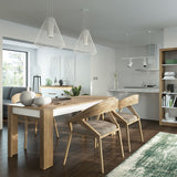 Wooden Dining Table for 6 to 8 People Large Extending Rectangular - Lyon