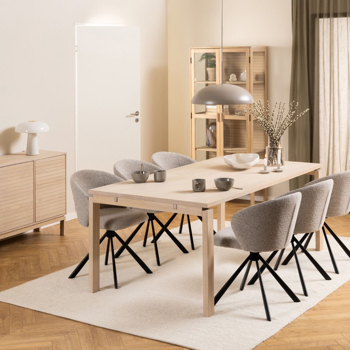 Wooden Dining Table for 6 to 8 People Rectangular - Linley