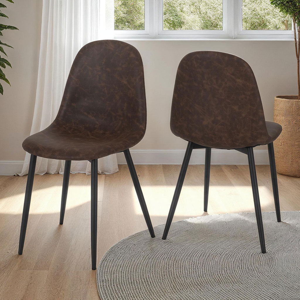 Wooden Dining Table With 4 Athens Dining Chairs - Hamilton