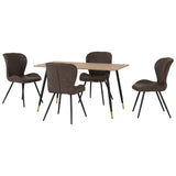 Wooden Dining Table With 4 Quebec Dining Chairs - Hamilton