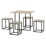 Wooden Dining Table With 4 Stools - Kent