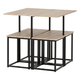 Wooden Dining Table With 4 Stools - Kent