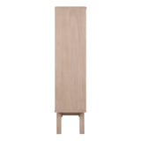 Wooden Display Cabinet With 1 Glass Door And 2 Drawers - A-Line