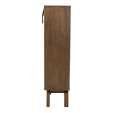 Wooden Display Cabinet With 1 Glass Door And 2 Drawers - A-Line