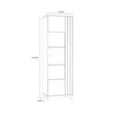 Wooden Display Cabinet With 1 Glass Door - Grafton