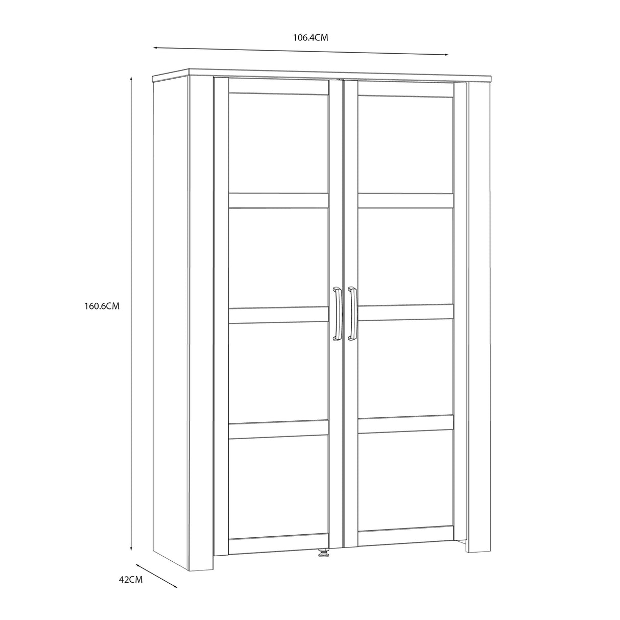 Wooden Display Cabinet With 2 Doors - Bohol