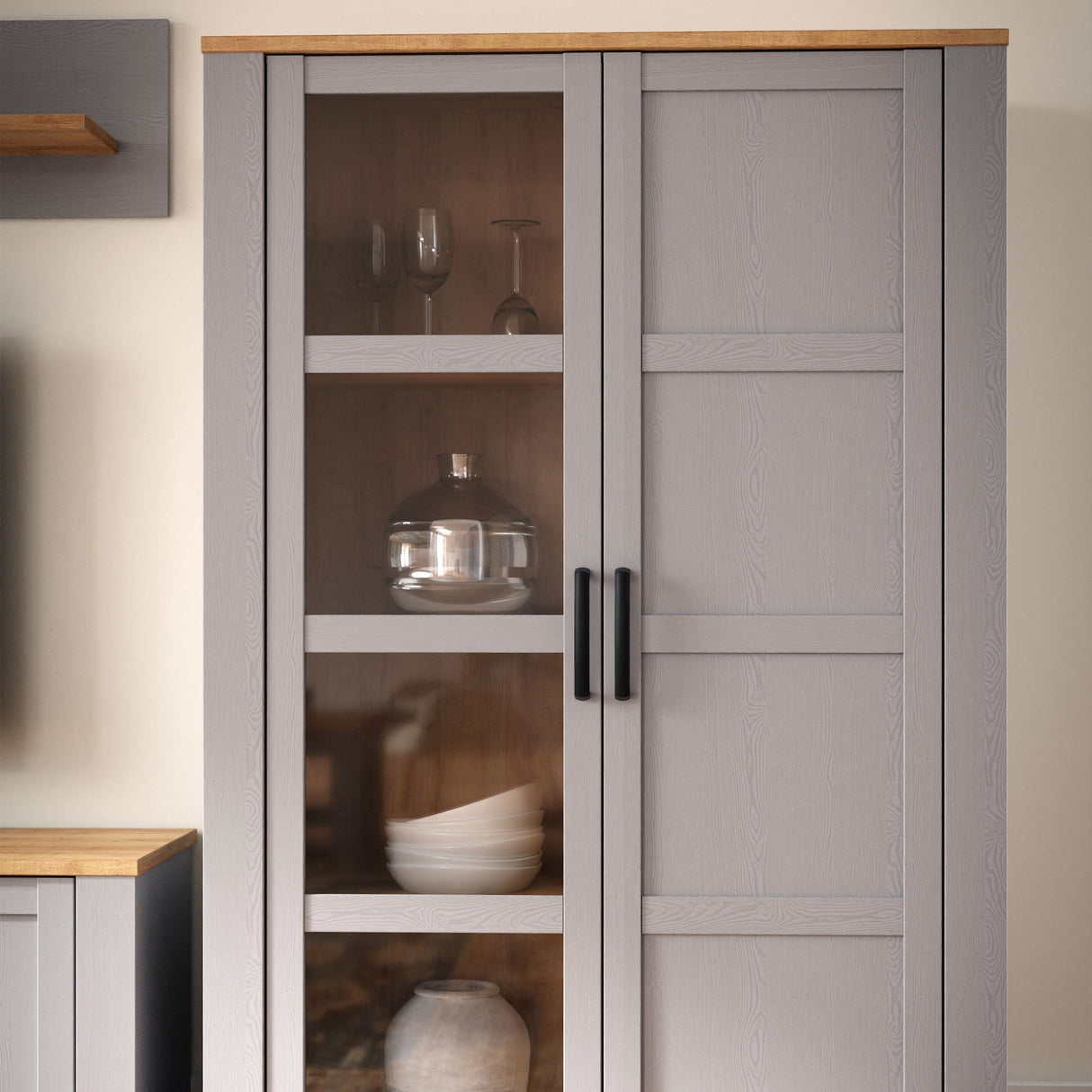 Wooden Display Cabinet With 2 Doors - Bohol