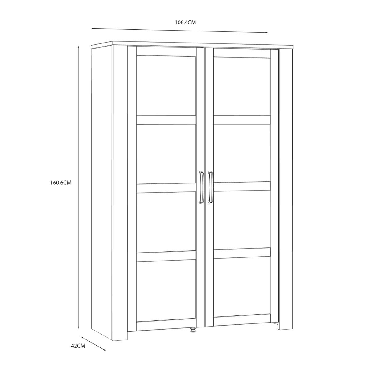 Wooden Display Cabinet With 2 Doors And LED Lights - Bohol