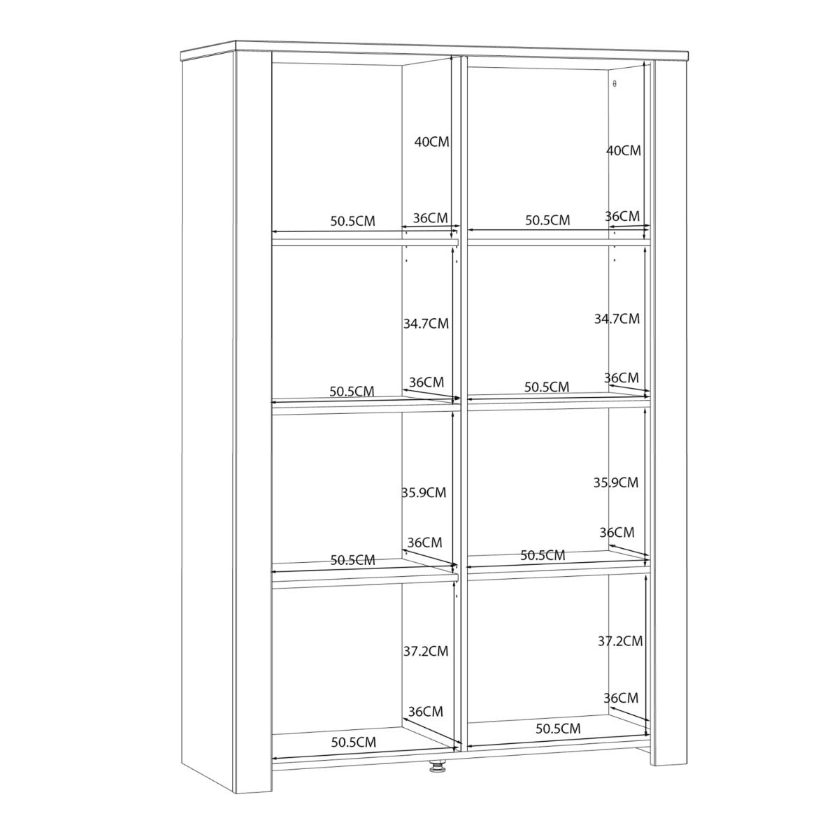 Wooden Display Cabinet With 2 Doors And LED Lights - Bohol