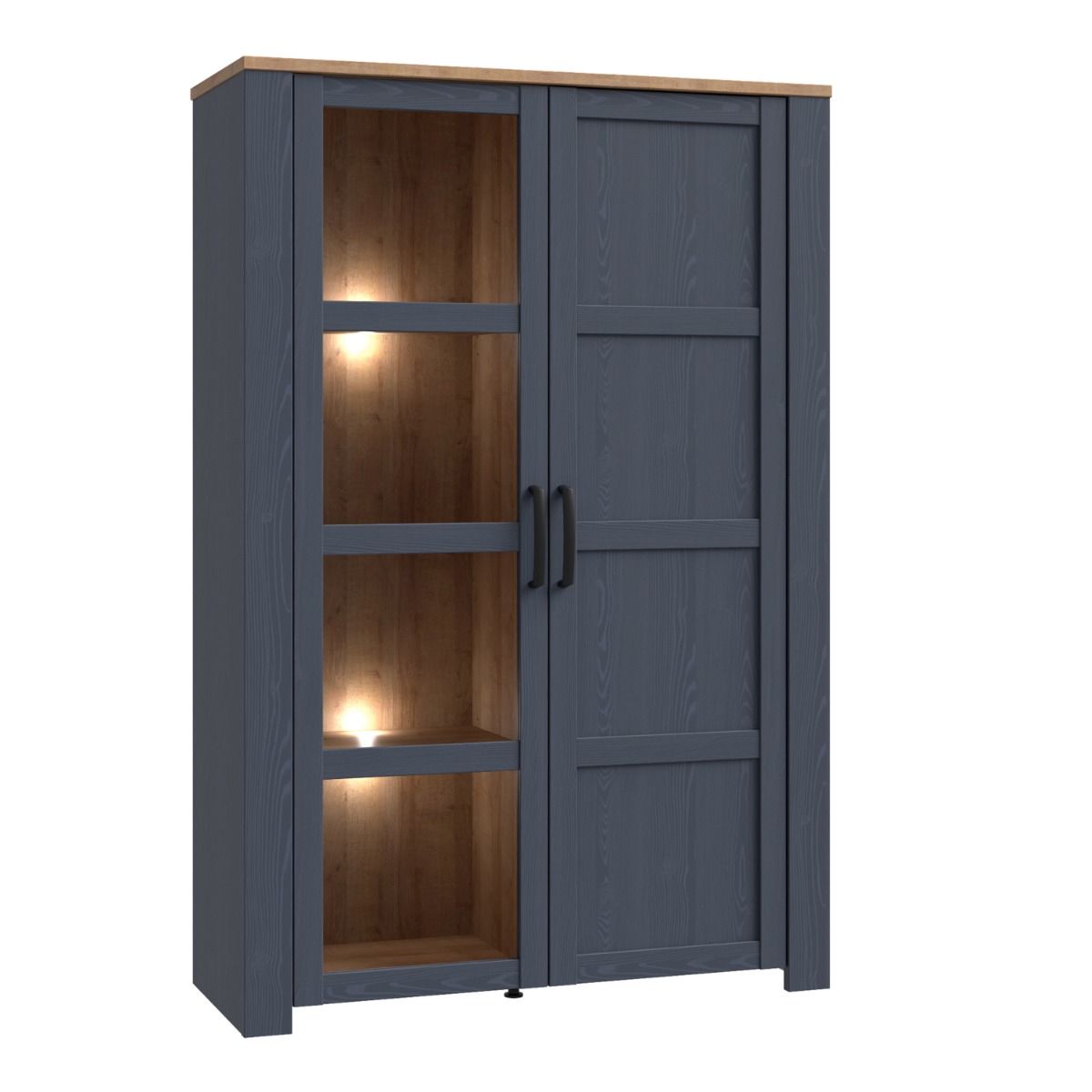 Wooden Display Cabinet With 2 Doors And LED Lights - Bohol