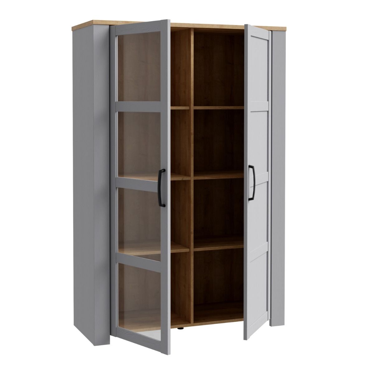 Wooden Display Cabinet With 2 Doors And LED Lights - Bohol
