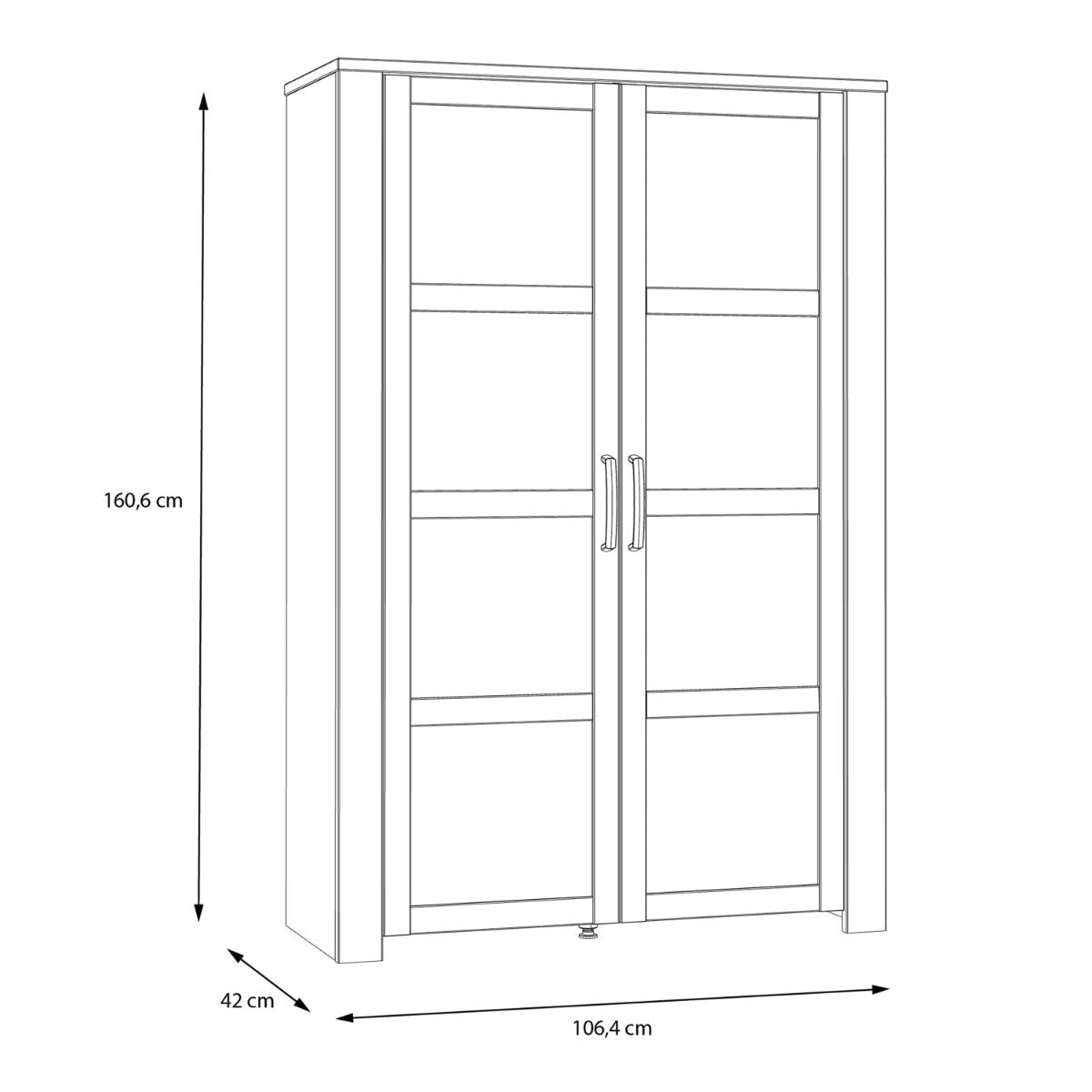 Wooden Display Cabinet With 2 Doors And LED Lights - Bohol